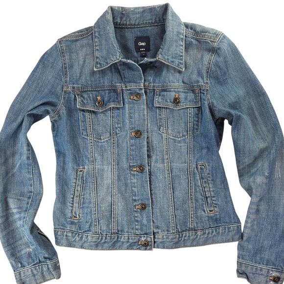 Gap 1969 | Light Blue, Lightly Distressed Jean Jacket | Size Medium - Picture 1 of 5